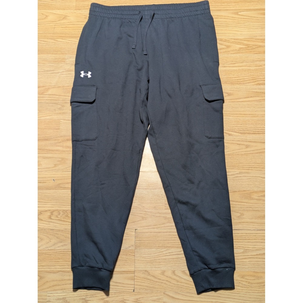 Under Armour Mens Cargo Jogger Sweatpants Black Solid XL